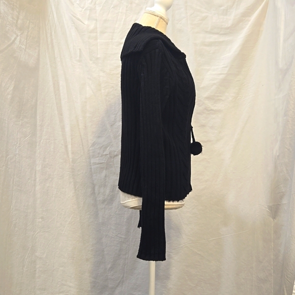 One Step Up - Black Double Zip-up Sweater - (L) - Picture 3 of 5